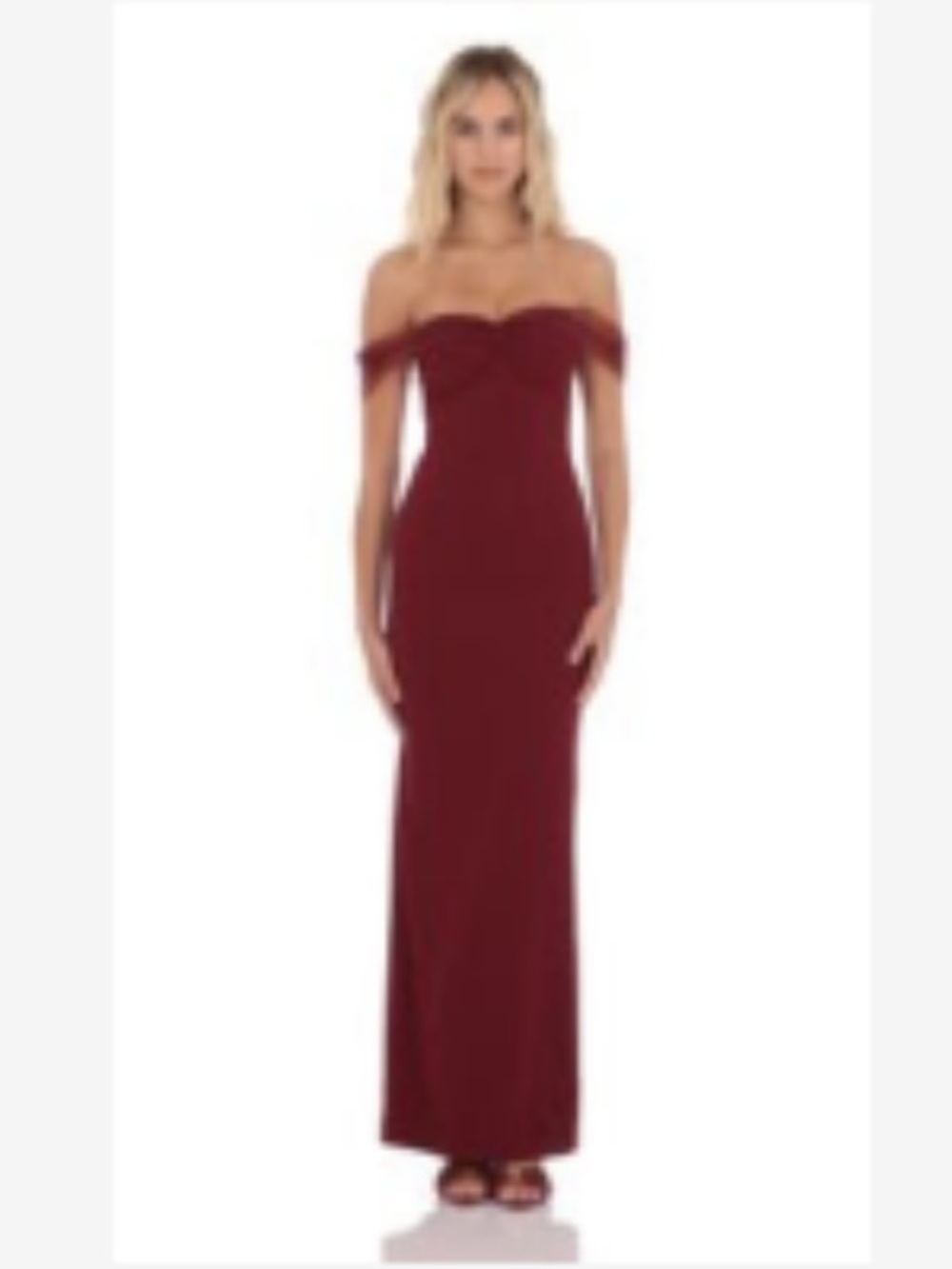 Lucy in the Sky Strapless Burgundy Evening Gown